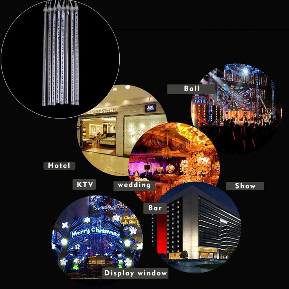 8 Stuks Buizen 30Cm Mini Led Meteorenregen Fairy Light 144 Led Rain Tube Lights Tree Road Bruiloft Lampen eu-Plug