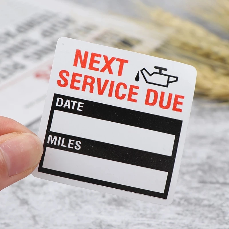 Autocollants de rappel de service d'entretien de vidange d'huile, autocollant de fenêtre, autocollant de voiture attro adhésif, "Next Service Due", 2 "x 2", 80-300 pièces