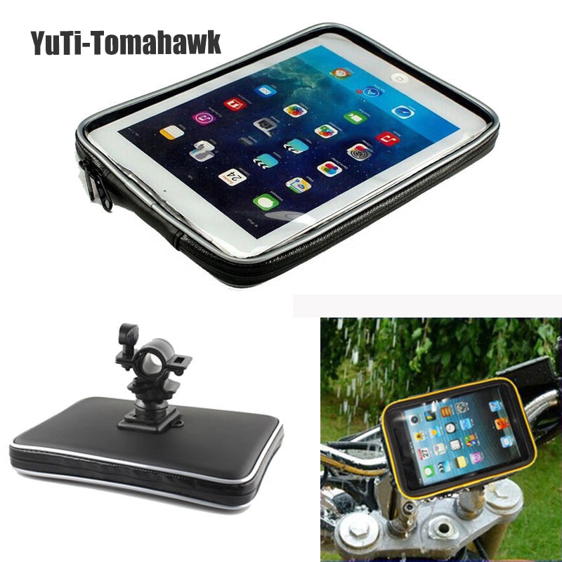 Fiets Motor Bike Motorcycle Handle Bar Tablet Houder Waterproof Case Tas Voor Ipad Mini 4 3 2 Voor Samsung Galaxy tab 4 3 2 7&#39;&#39;