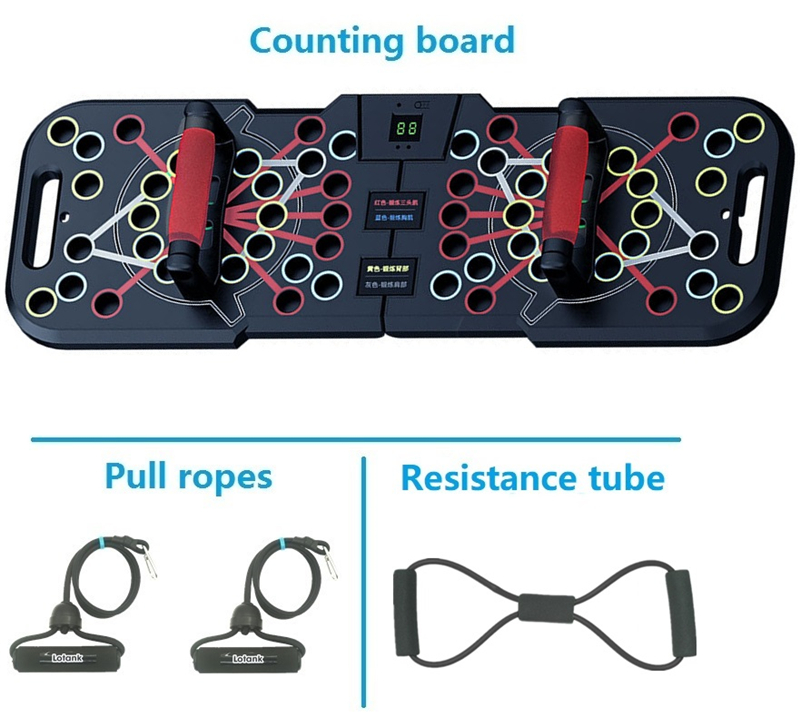 Multifunctional Counting Push Up Board Home Chest Muscle Exercise Training Indoor Electronic Fitness Support Push-up Rock Stands: Counting 8 pull rope