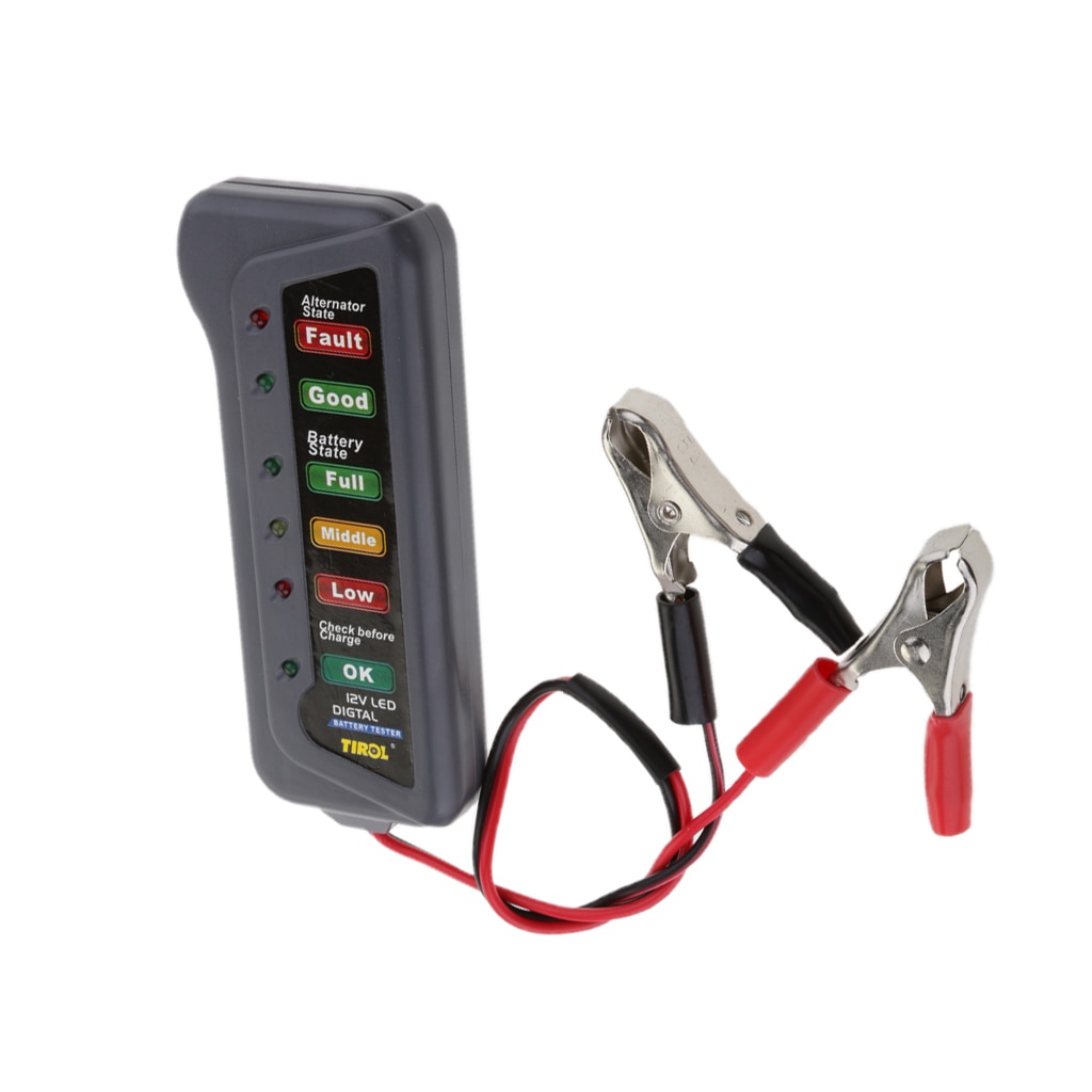 12v bil motorcykel digital batteri generator belastningsmätare 6 led display