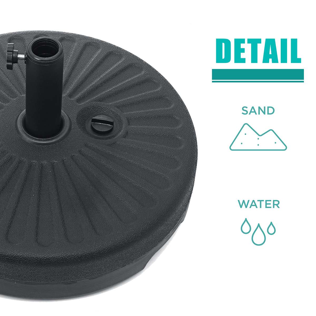 Portable Durable Outdoor Parasol Garden Umbrella Base Stand Round Patio Beach Garden Patio Umbrella Sun Shelter Accessory