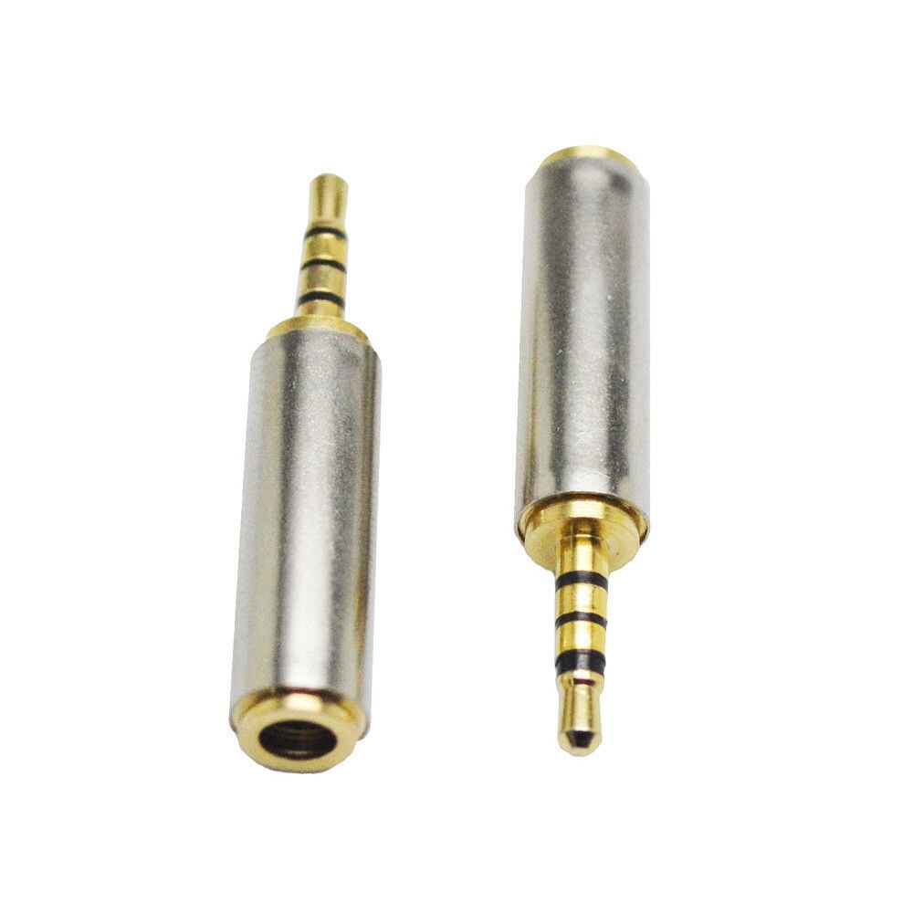 2 pz/lotto Oro 2.5mm Maschio a 3.5mm Femmina Cuffia Audio Stereo Martinetti Adattatore Convertitore