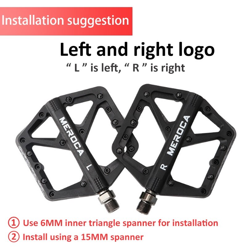 MEROCA MTB Pedal Seal bearing Platform pedals Nylon 9/16" Universal pedal Ultralight Non-slip Mountain Bike Parts 1Pair