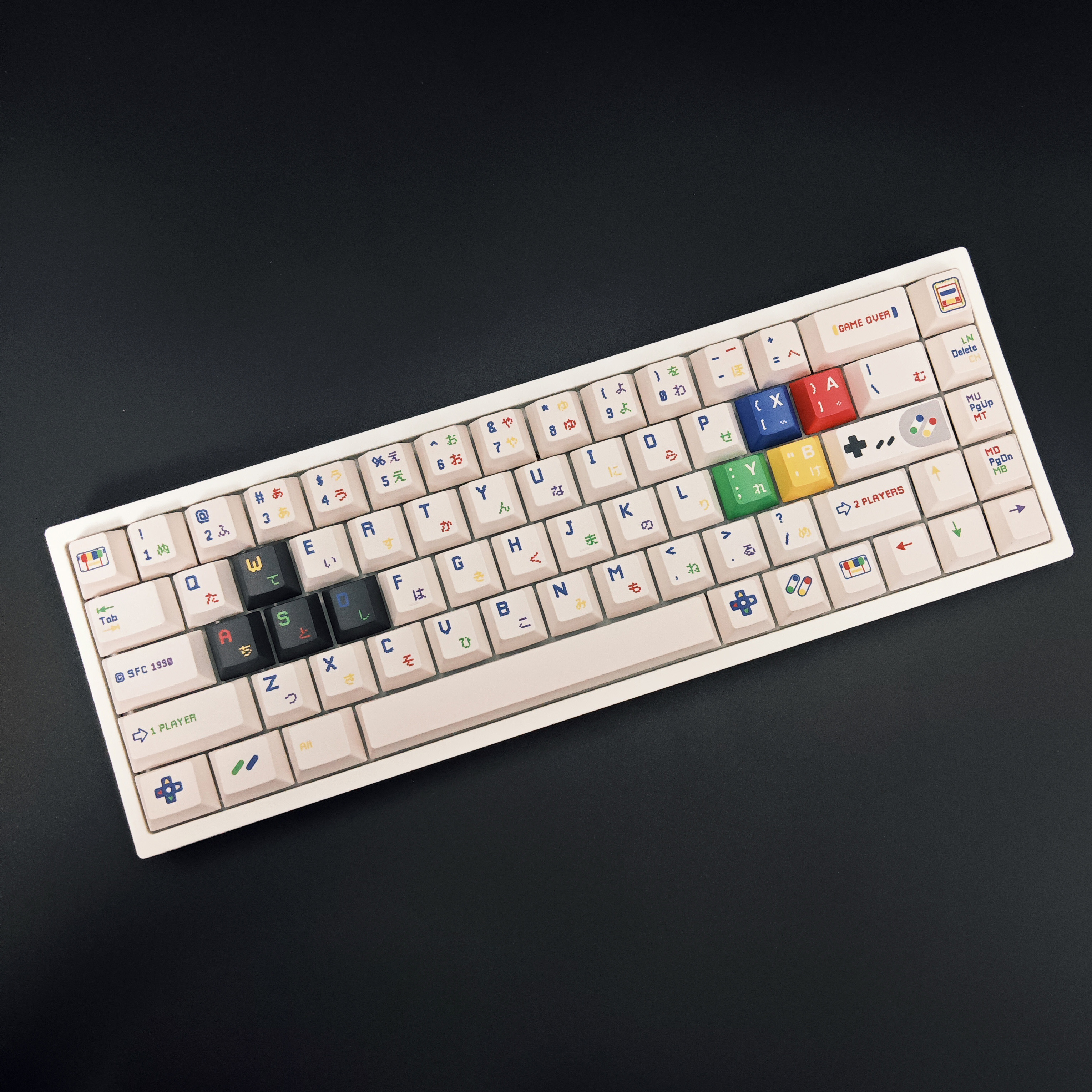 retro Białe Keycapy SFC Profil wiśnia PBT pod-barwnik Personalizowane Keycapy robić Przełączników MX DIY ISO Klawisze Nakładki na Klawiaturę Mechaniczną