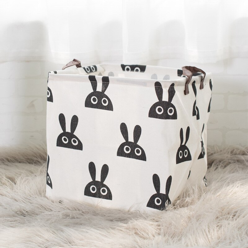 Organiseur de rangement nordique pour linge, grand espace, poignée pliable, panier à linge: style3