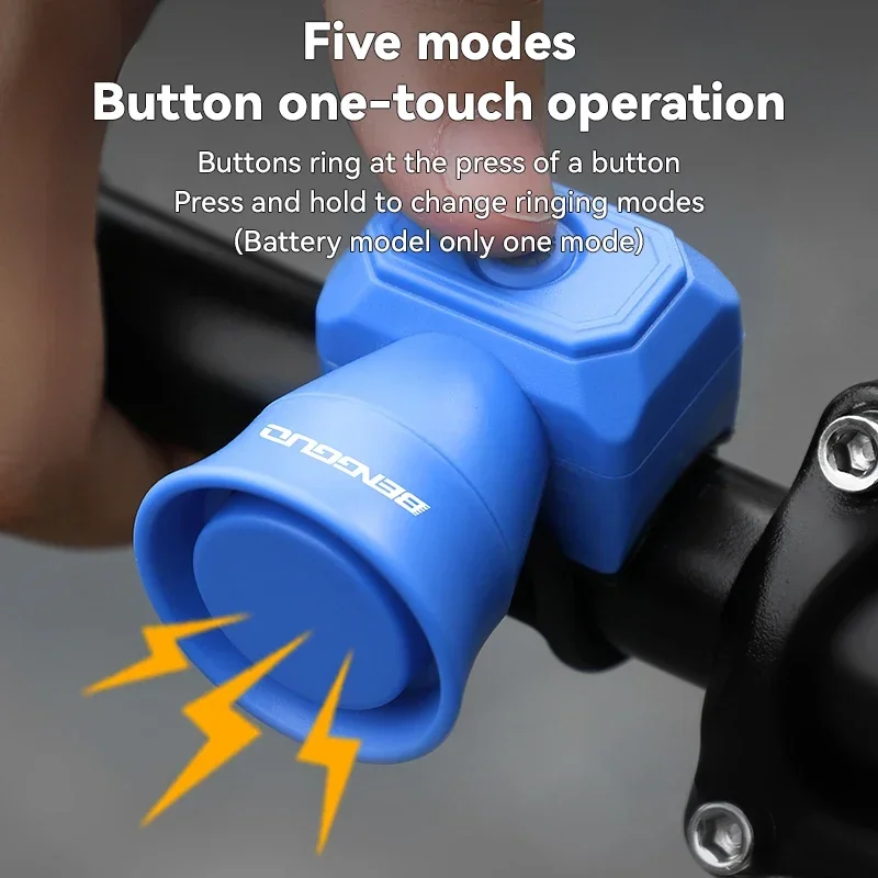 Fietshoorn Mountainbike Batterij/USB Opladen Waterdichte elektronische fietsbel Rijuitrusting Accessoires voor kinderscooters