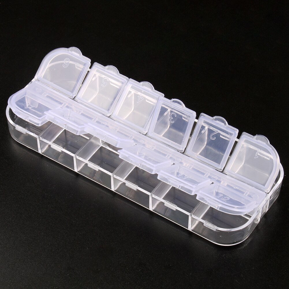 Caja de plástico para guardar joyas, abalorios, pendientes, contenedor de joyería, rombo transparente, cuadrado, redondo, accesorios,