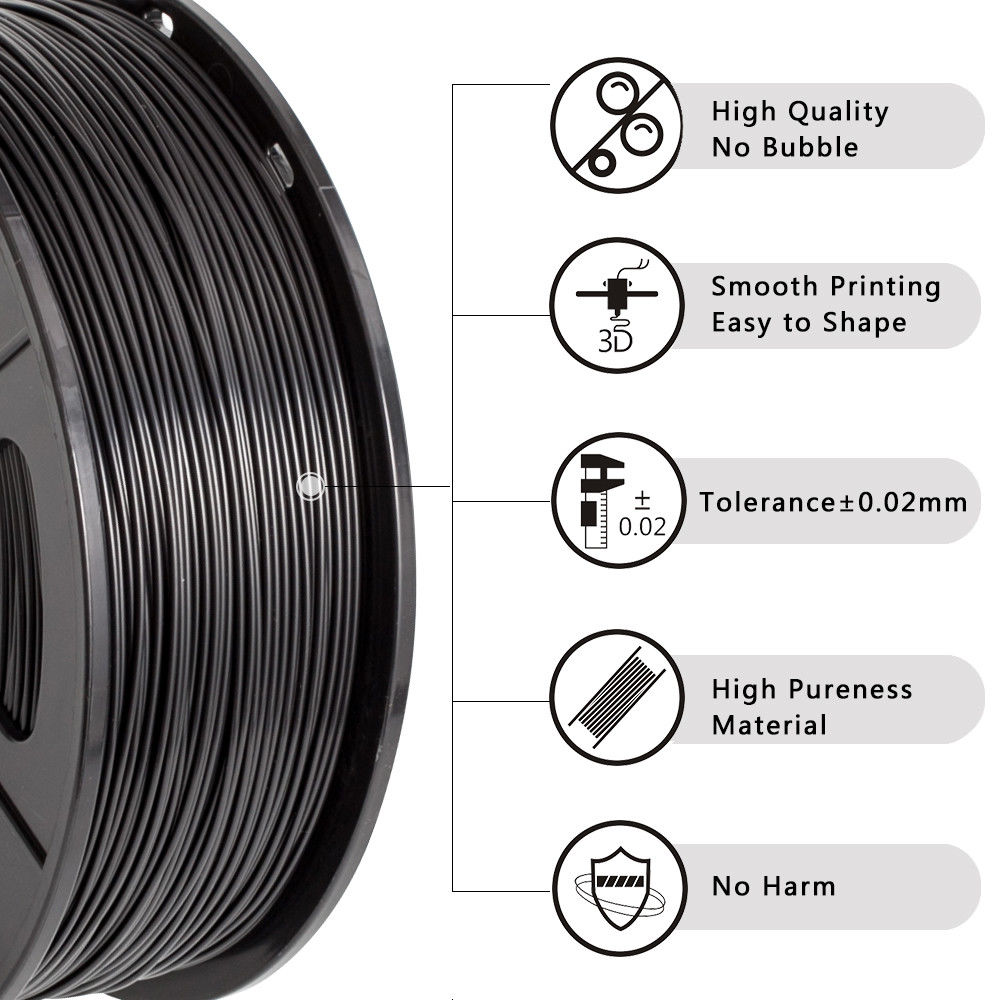 SUNLU ABS 3D stampante filamento 1.75 millimetri abs 3d di stampa ricariche di consumo abs 3d filamento estrusore per il FAI DA TE modello 3d stampa