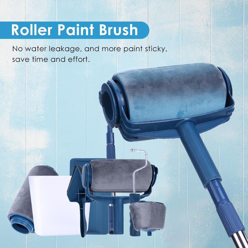 8pcs/set Wall Decorate Paint Roller Brush Set Multifunctional Paint Runner Pro Roller Brush Kit Home Repack Tool