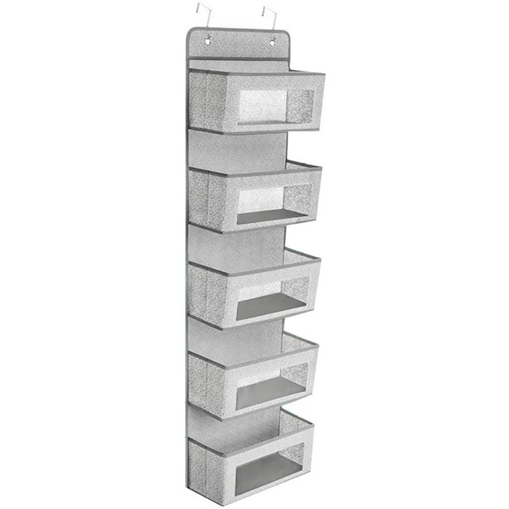 Organizador de bolso colgante para armario, puerta de almacenamiento transparente para pared, habitación, dormitorio, baño, bolsa de colgar: Gray silk screen