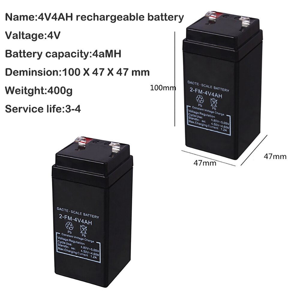 4V4AH Storage Battery 4V 4Ah 4000mAH For Children Toy Car LED Lighting Electronic Scale Rechargeable Accumulator