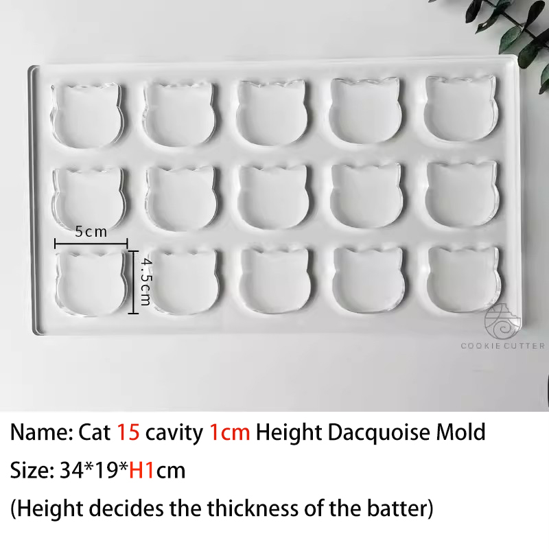 1/1,5 cm Dicke Halloween Thema Jacquoise Schimmel Geist Kätzchen Kürbis aufbringen Französisch Macaron Sandwich Kuchen Nachtisch zurück geschirr Werkzeug: Licht Grau