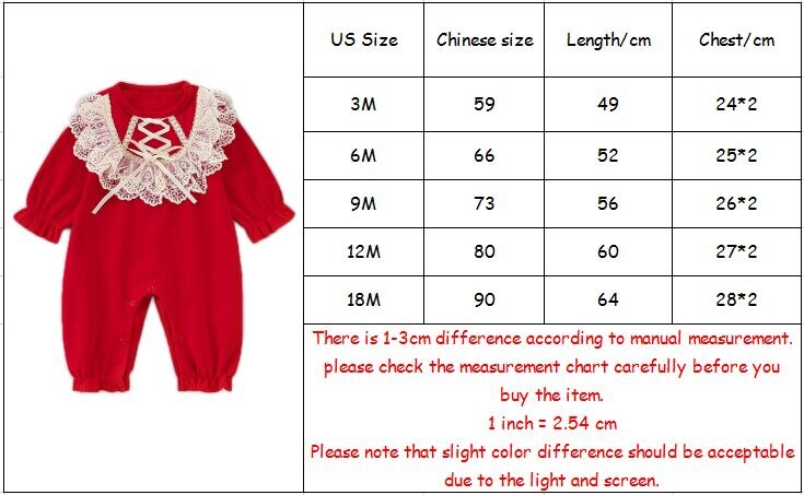 1-6y baby jenter juleklær i ett stykke blonder bukse+lue jenter jumpsuit barneklær rød 0-2y