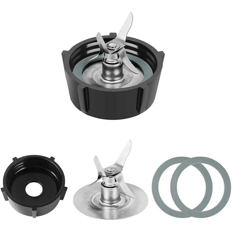 For Oster Osterizer Blender Blades with Blender Jar Bottom &amp; 4 Point Fusion Blade 4961 &amp; 2 Pcs O Ring Rubber Seal Gasket
