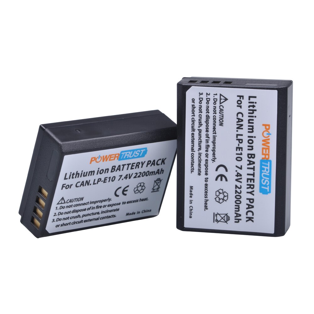 LP-E10 Battery and Dual Charger for Canon EOS Rebel T6, T7, T3, T5,Kiss X50, Kiss X70, EOS 1100D, EOS 1200D, EOS 1300D / 2000D: 2x Batteries