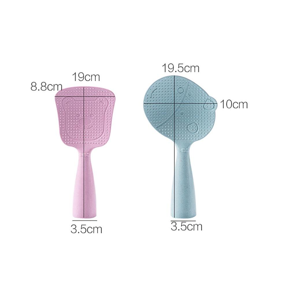 Cute Kitchen Rice Spoon Plastic Rice Paddle Non-stick Rice Scoop Long Handle Serving Spoon Kitchen Accessories