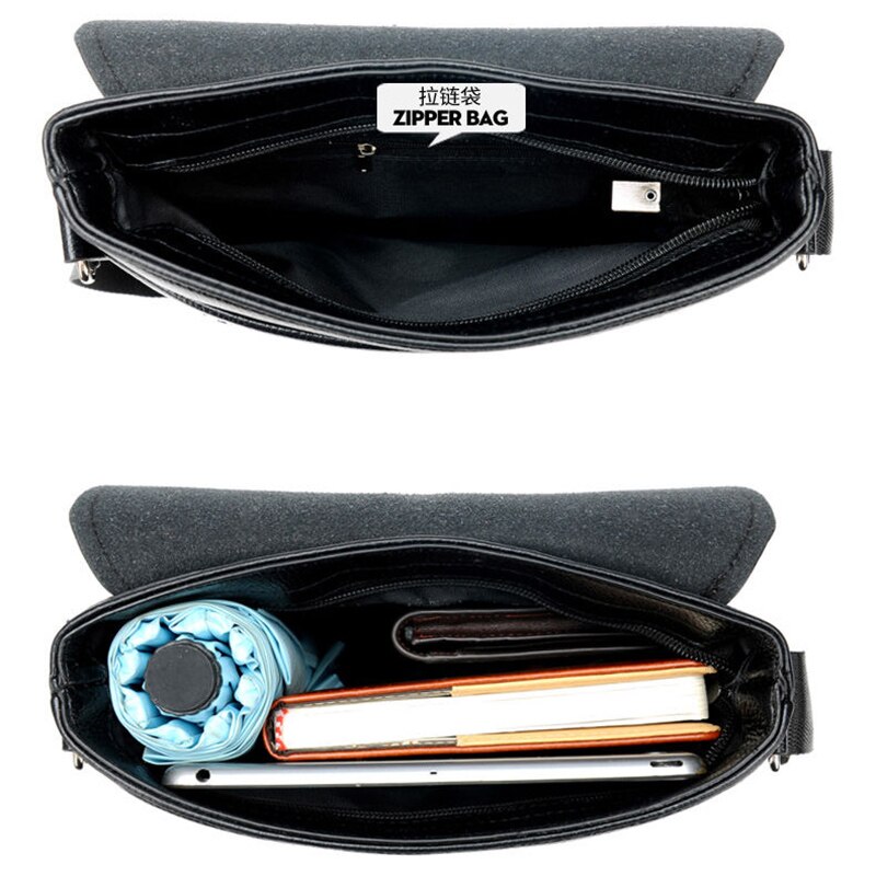 PU Men Brand Composite Leather Bag Casual Male Shoulder Briefcase Kangaroo Messenger Briefcases