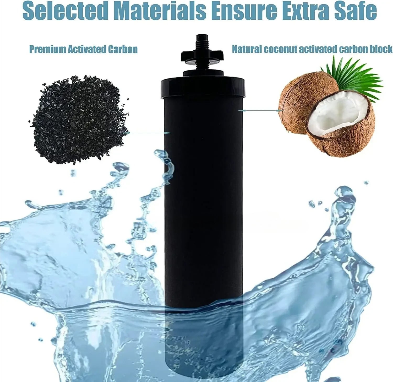 Vervanging 2 BB9-2 en 2 fluoride waterfilter PF-2, compatibel met het zwarte Berkey Gravity waterfiltersysteem