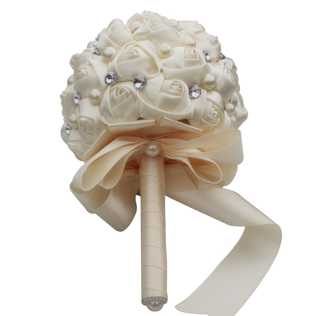 Bouquet de main boule de mariage Bouquet de main lait blanc boule de mariage Bouquet de mariage perlé Bouquets de mariée 19 cm