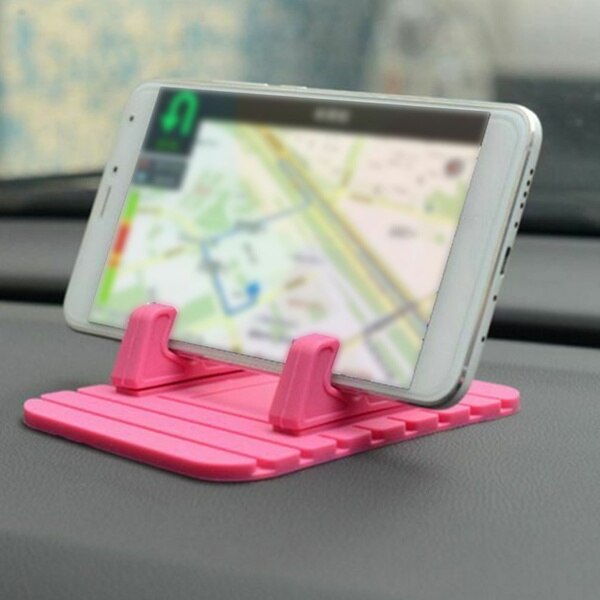 Auto Rubber Holder Antislip Mat Pad Dashboard Stand Mount Voor Mobiele Telefoon Gps Stand Beugel Voor Samsung Xiaomi mobiele Houder: Roze