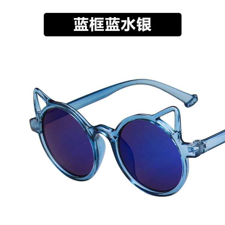 Kinderen Kids Zonnebril Zonnebril Vintage Leuke Kat Uv 400 Bescherming Meisjes Jongens Baby Oculos De Sol Gafas Brillen: Blue