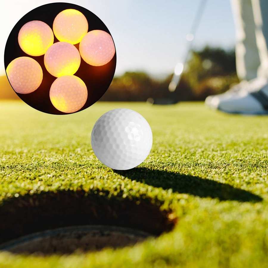 6 st boll syntetgummi led lysande boll ljus attraktiv för natten dagtid träningsboll: Orange