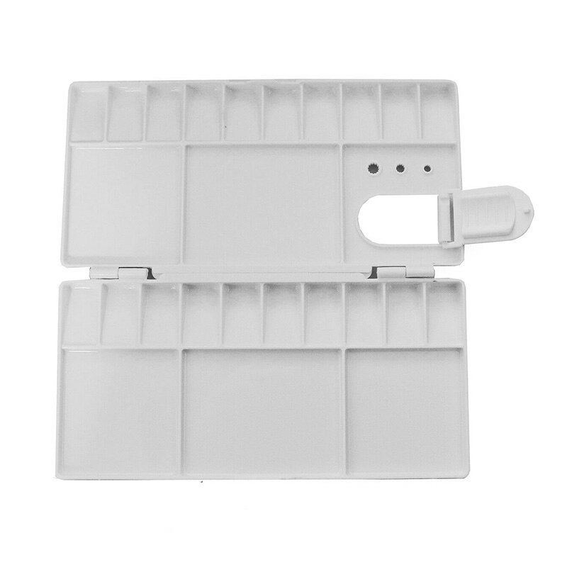Wit plastic palet opvouwbaar tekengereedschap verfmengpalet met 25 vakken en duimgat aquarelverfpalet kunstbenodigdheden