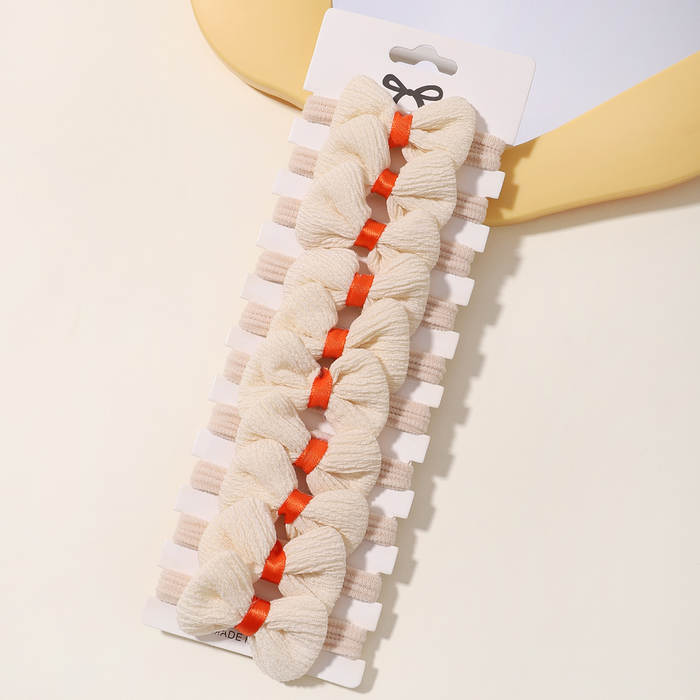 Anneau de cheveux avec nœud doux pour bébés filles, 10 pièces, bandes élastiques en caoutchouc, accessoires pour cheveux pour enfants, cravate, support queue de cheval, coiffure: Rose