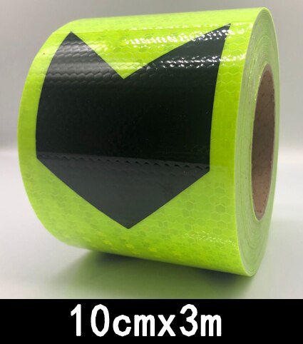 Pegatinas reflectantes de seguridad de 3M para conducción nocturna, pegatinas reflectantes anchas e impermeables, cinta de advertencia, accesorios para coche: 10cmx3m green