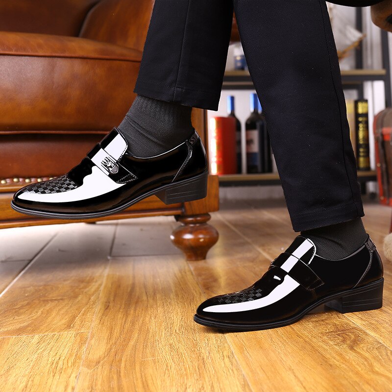 Patent Leather Loafers Men Shoes Formal Wedding Dress Shoes for Men Italian Shoe Black Men Business Leather Shoes Man