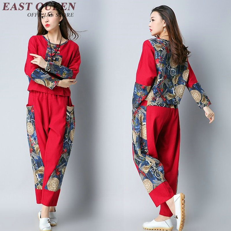 Vêtements traditionnels chinois pour femmes, ensemble deux pièces, pantalon, pour femmes, , KK1858 H