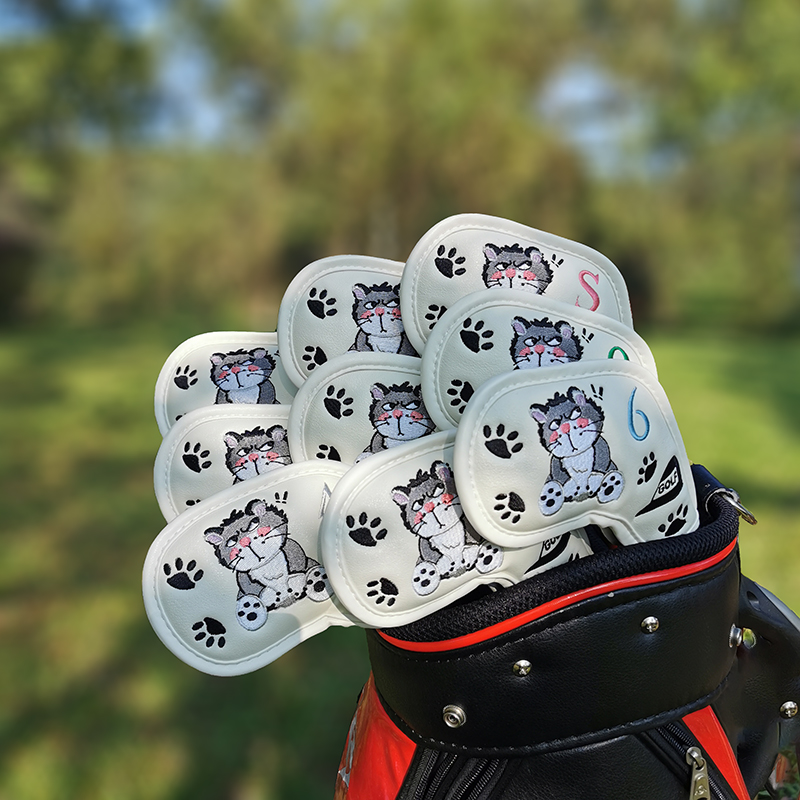 Golf Club Head Covers Wood Driver Protect Headcover Golf Accessories Putter Golf Iron Club Head Cover: Dark Grey