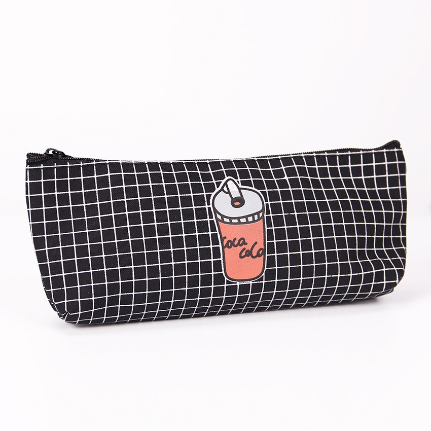 Creatieve Voedsel Pizza Fries Etui Canvas Potlood Tas voor Kids Leren Schoolbenodigdheden: Coke