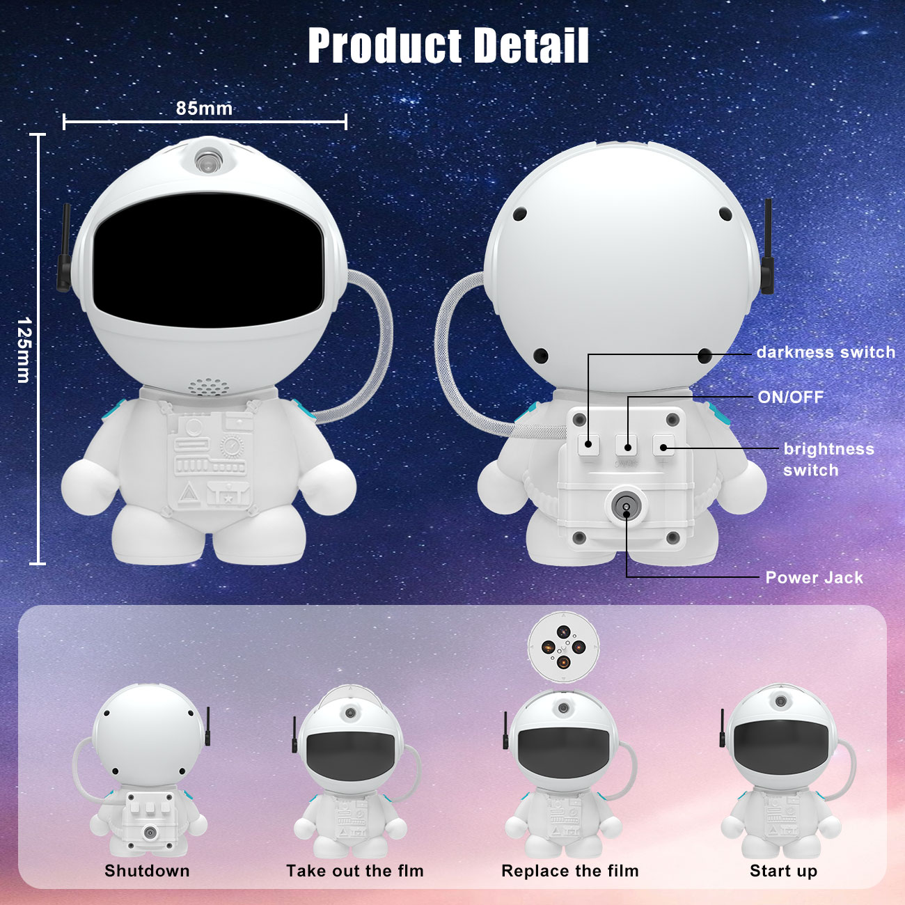 Kerst Sterrenhemel Projector LED Nachtlampje Planetarium Galaxy Projector Halloween Lamp Timer, Nebula Lights voor Slaapkamer Cadeau