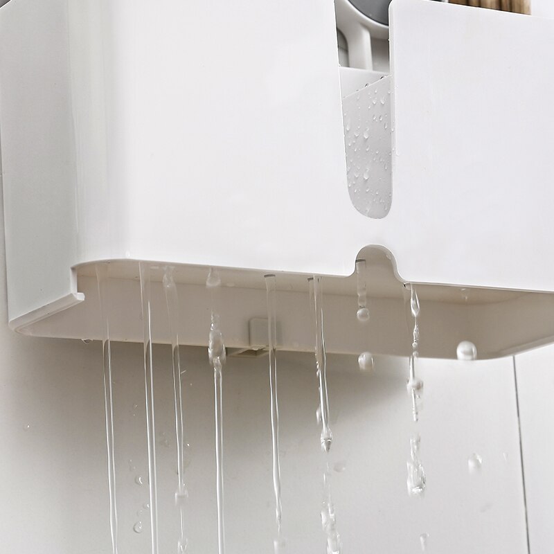 Bathroom Shelf Adhesive Storage Rack Toothbrush Holder Shaver Rack Organizer Wall Hanging Brushing Teeth Toothpaste Rack