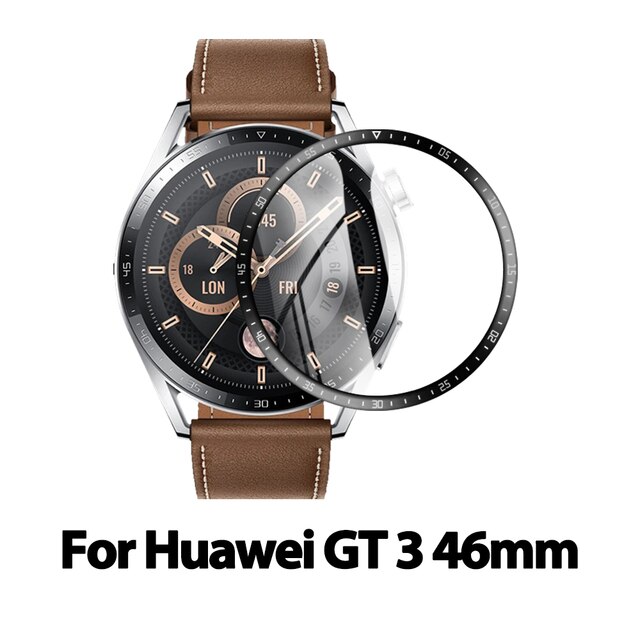 Protector de pantalla para reloj inteligente Huawei, protector de vidrio de fibra suave curvada 9D, GT3 GT 3, 42MM, 46MM, 1-3 unidades: Watch GT3 46mm / 3PCS