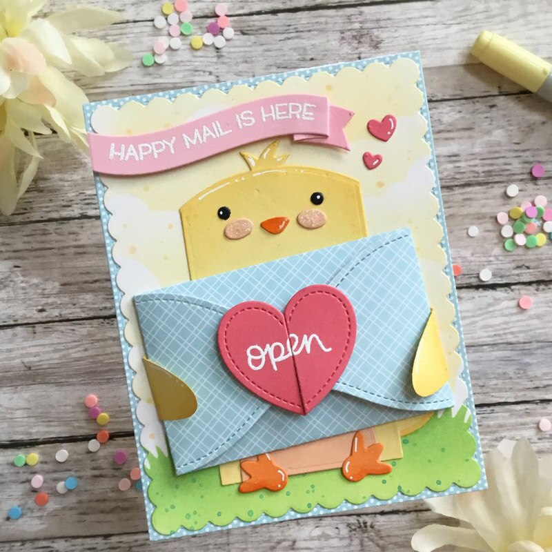 Heart Envelope Box Metal Cutting Dies&Cordinating Stamps For Scrapbooking Craft Die Cut Card Making Embossing Stencil 05