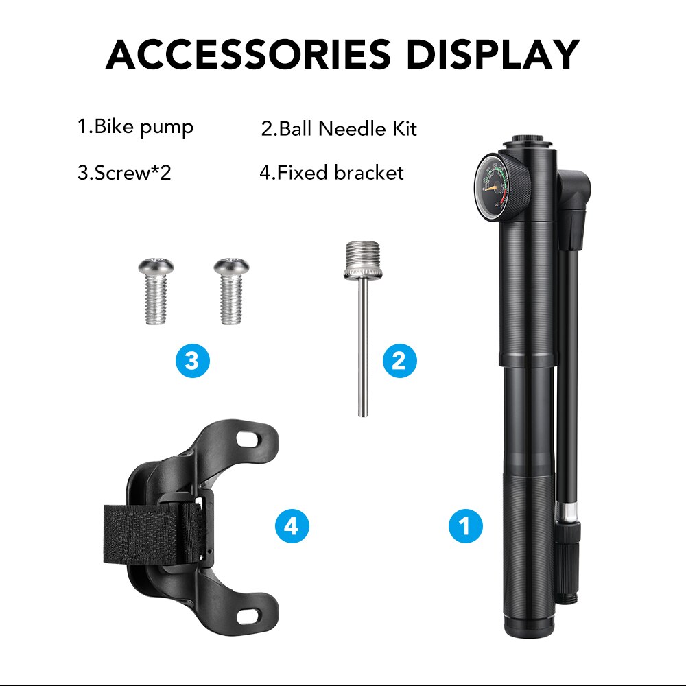 Przenośna wysokociśnieniowa pompka robić roweru 500psi z manometrem robić widelca i tylnego zawieszenia amortyzatora górskiego koła rowerowego: Default Title