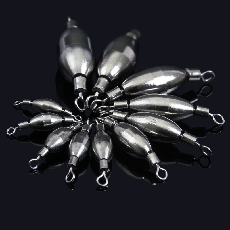 10 pièces poids de pêche pivotant balle plombs roulant en laiton pendentif contrepoids amovible rapide plomb pour eau douce salée