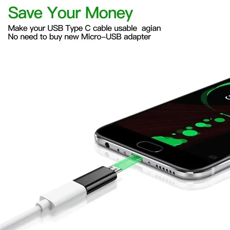 10-1PCS Phone Adapters Type C Female To Micro USB Male Converters for MacBook Tablet Laptop Samsung Micro To USB C Connector