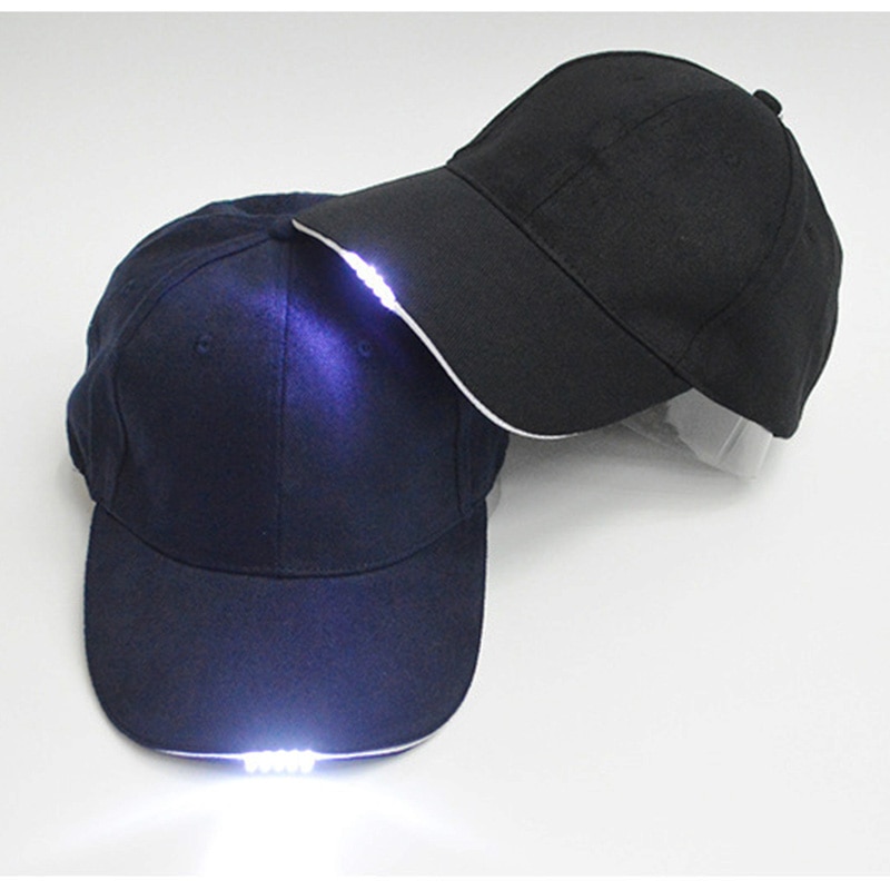 Gorro con luz LED camuflaje iluminado Otoño Invierno sombrero de pesca iluminación nocturna exterior montañismo gorra de béisbol gorra de escenario