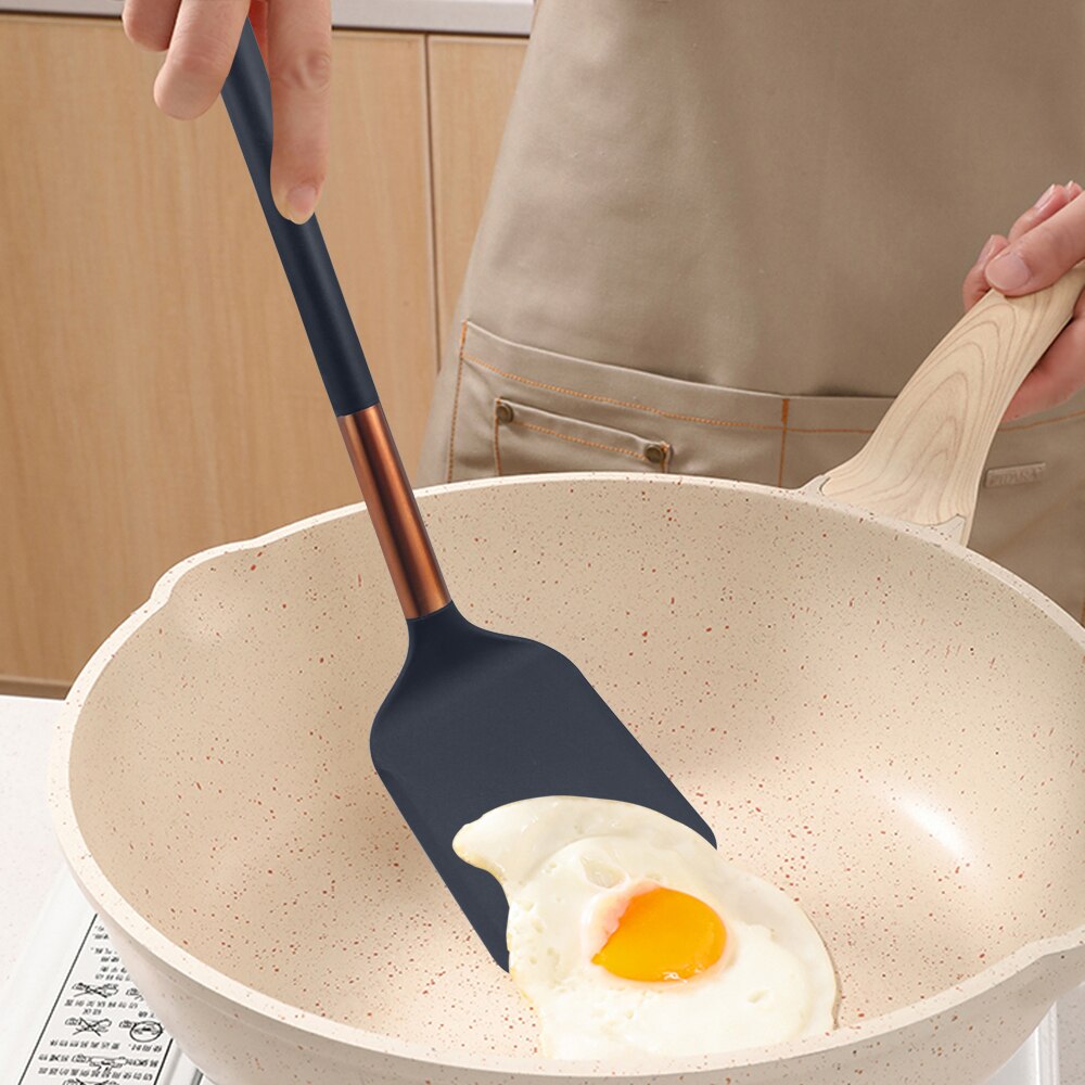 Kitchen Utensils Set 10 Pieces Non-stick Nylon Cooking Utensils Kitchen Tools Set with Heat Resistant Handle, Black