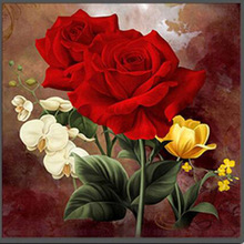 5d gør-det-selv diamantmaleri blomst rød rose, korssting , 3d,  diamantmosaik, håndarbejde, kunsthåndværk, diamantbroderi, billede