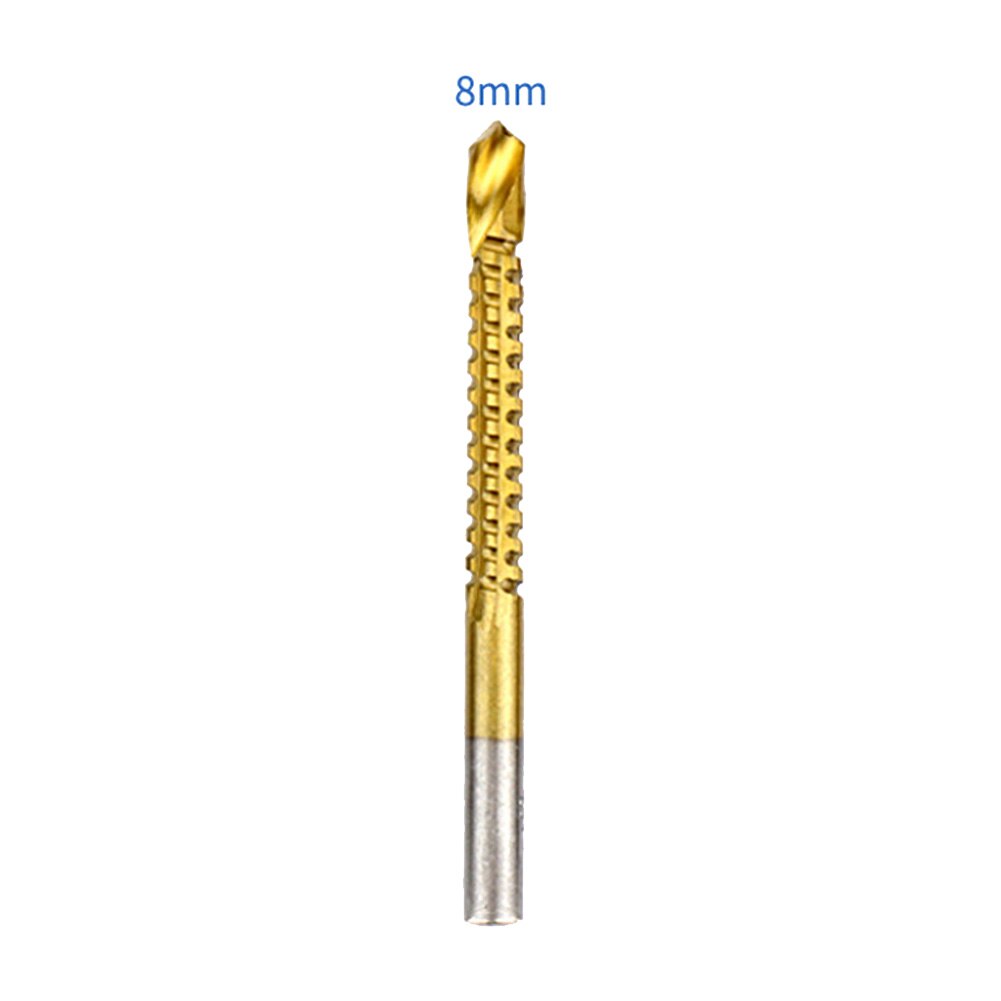 1/6 Stuks 3-8Mm Titanium Coated Hss Boor Elektrische Boor Gat Groovende Boor Zaag Timmerman houtbewerking Gereedschap: 1pc 8mm