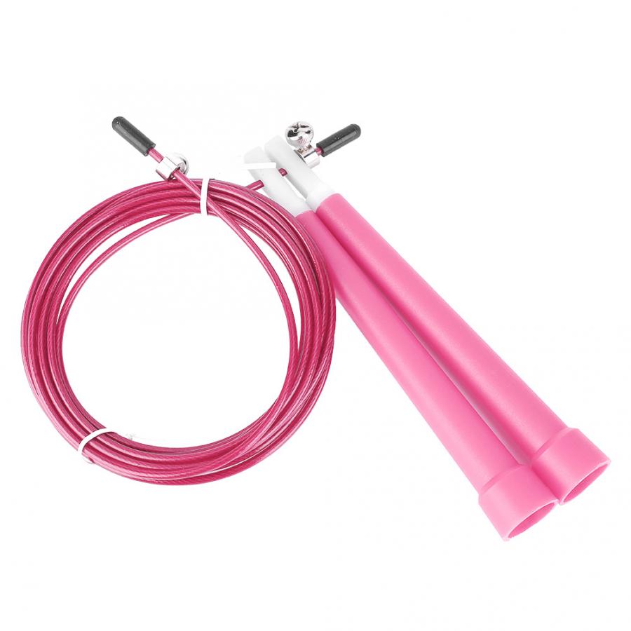 3meters Fitness Jumping Rope Adjustable Steel Wire Skipping Jumping Rope Fitness Training Workout Competition Skipping Rope: Pink