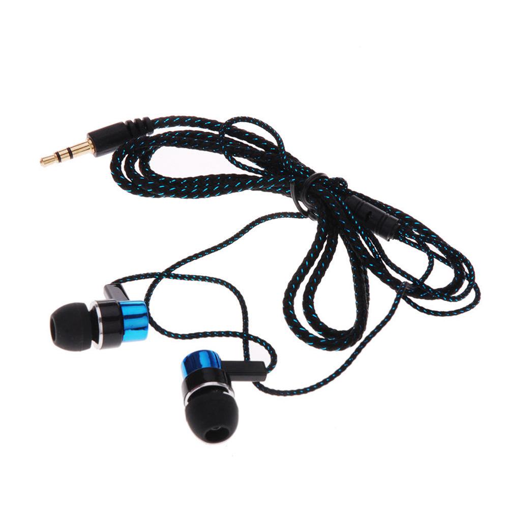 Moda In-Ear fone de Ouvido Estéreo Fone de Ouvido fone de Ouvido Fio Trançado esporte fone de ouvido para a execução de música Do Telefone PC Fone de Ouvido: Azul