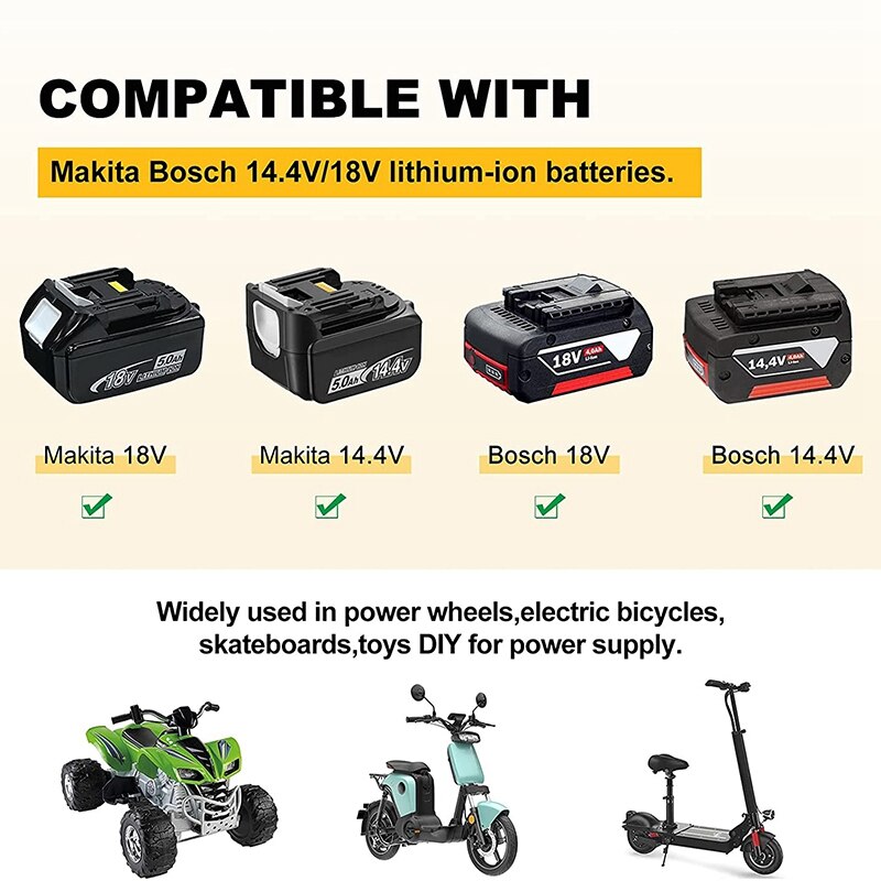 2 paket batteriadapter för makita 18v batteri strö... – Grandado