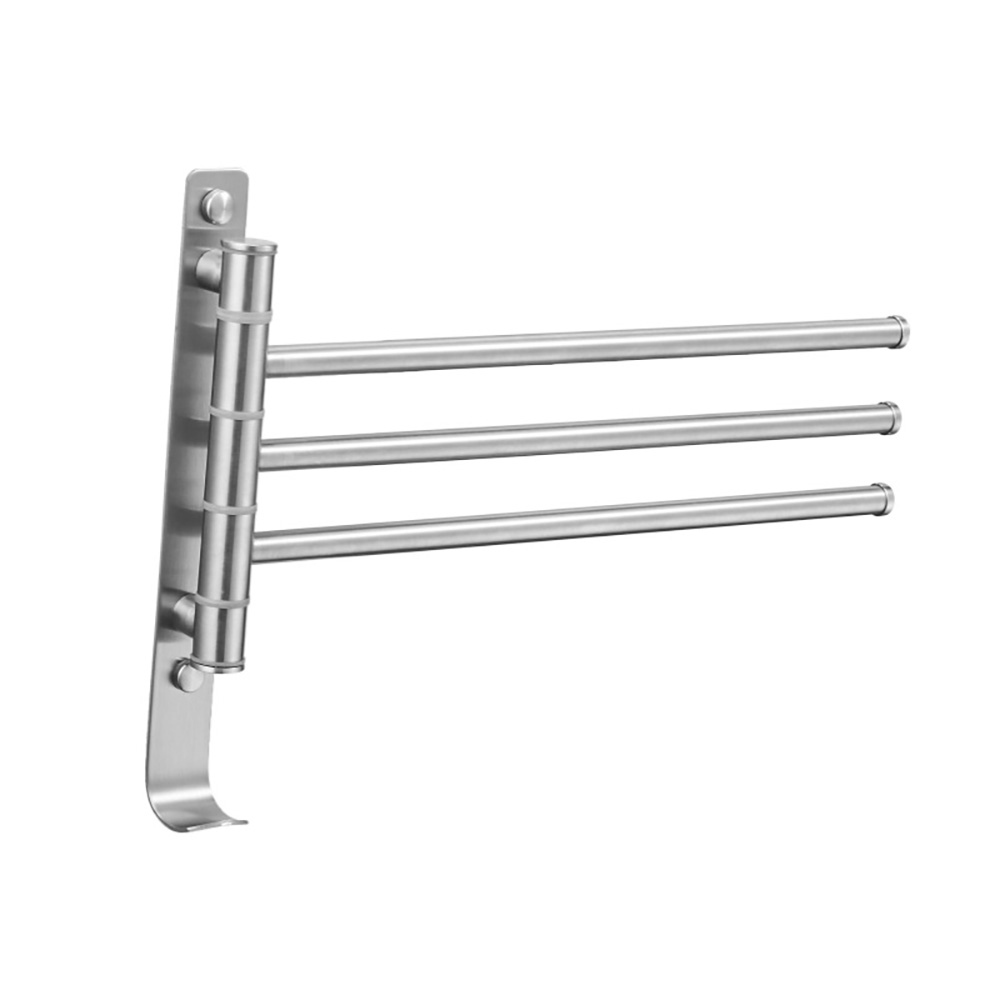 Rotierender Handtuchhalter aus Edelstahl 304, kein Stanzen, Handtuchhalter, Doppelstange, Multi-Stange, Badezimmer-Handtuchhalter, Hängestange