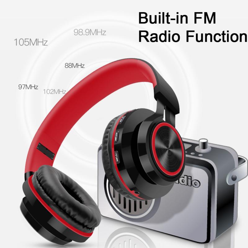 Headset Card Radio Draadloze Bluetooth Headset Stereo Headset Subwoofer Opvouwbare Tf Card Sport Headset